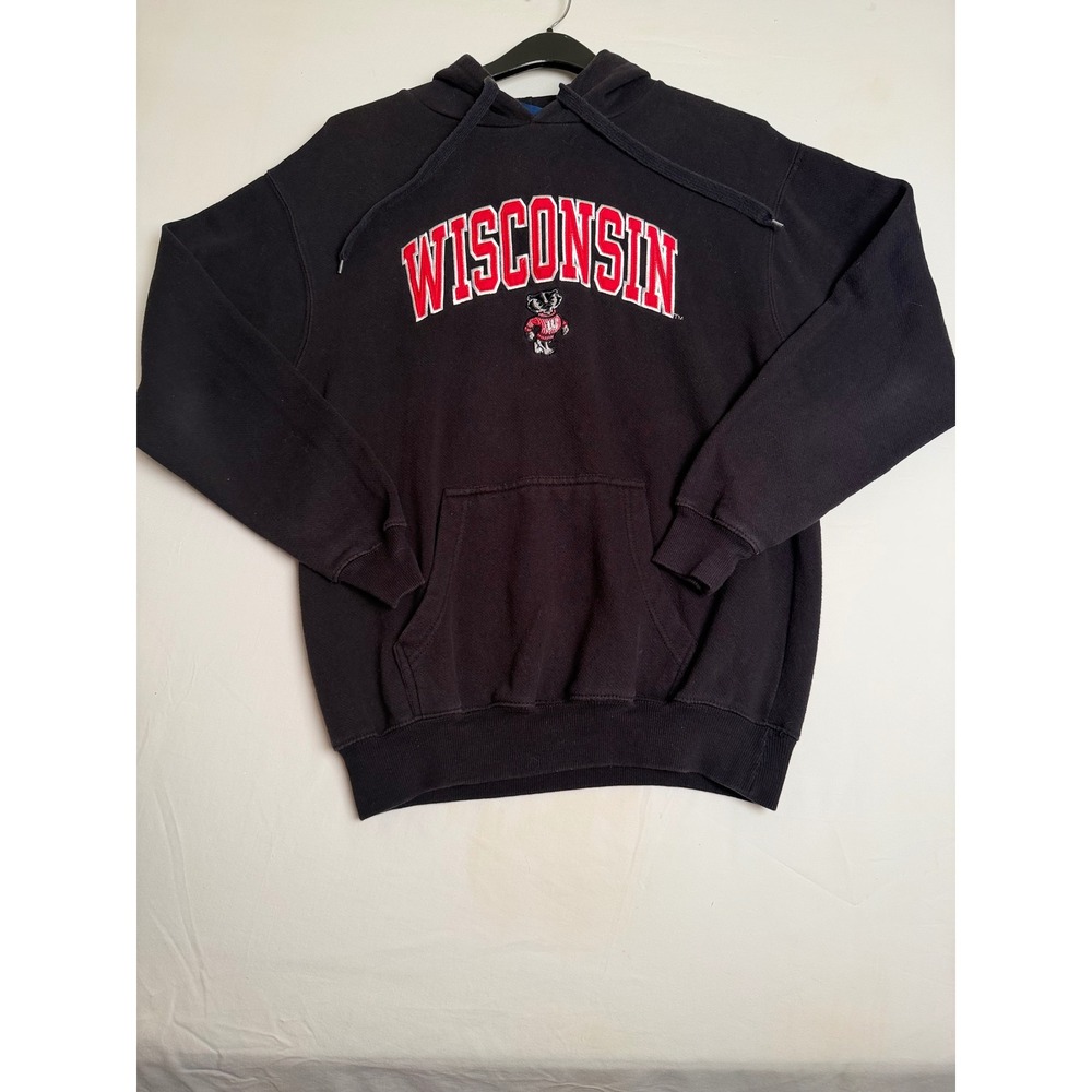 Old Varsity‎ Brand Wisconsin Badgers Hoodie Navy Blue Bucky Badger Sweatshirt